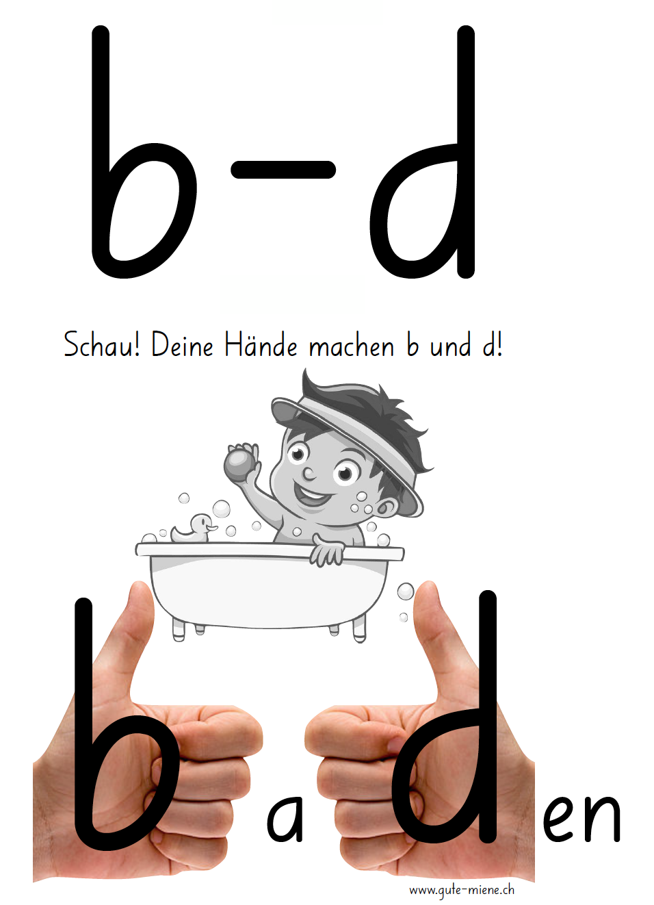 Merkhilfe: B – D